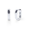 Tube Paperclip Huggie Earrings in Sterling Silver Earrings Bevilles Jewellers 