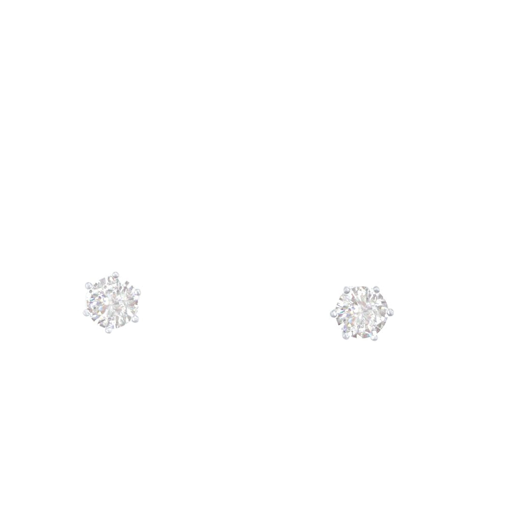 8mm Stud Earrings with Cubic Zirconia in Sterling Silver – Bevilles ...