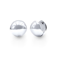 Large Round Ball Hoop Earrings in Sterling Silver Bevilles Jewellers 