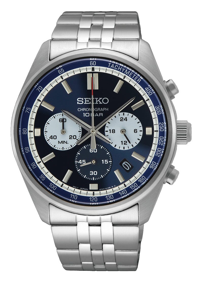 Seiko Conceptual Blue and Silver Analog Men s Watch SSB427P Bevilles Jewellers