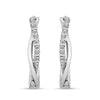 Diamond Set Crossover Hoop Earrings in Sterling Silver Earrings Bevilles Jewellers 