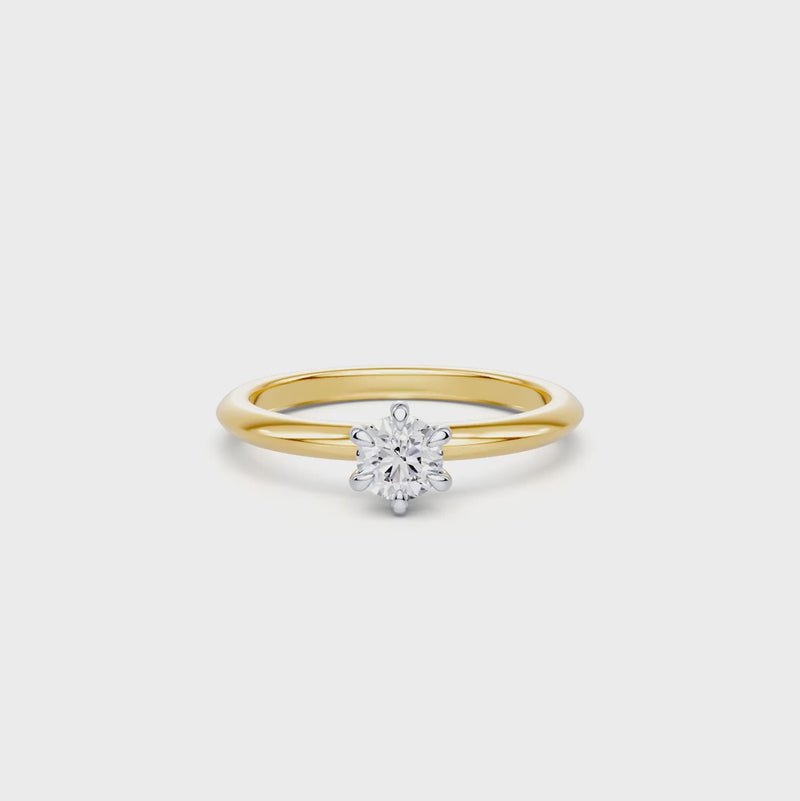 1/2ct Laboratory Grown Diamond Solitaire Ring in 18ct Yellow Gold