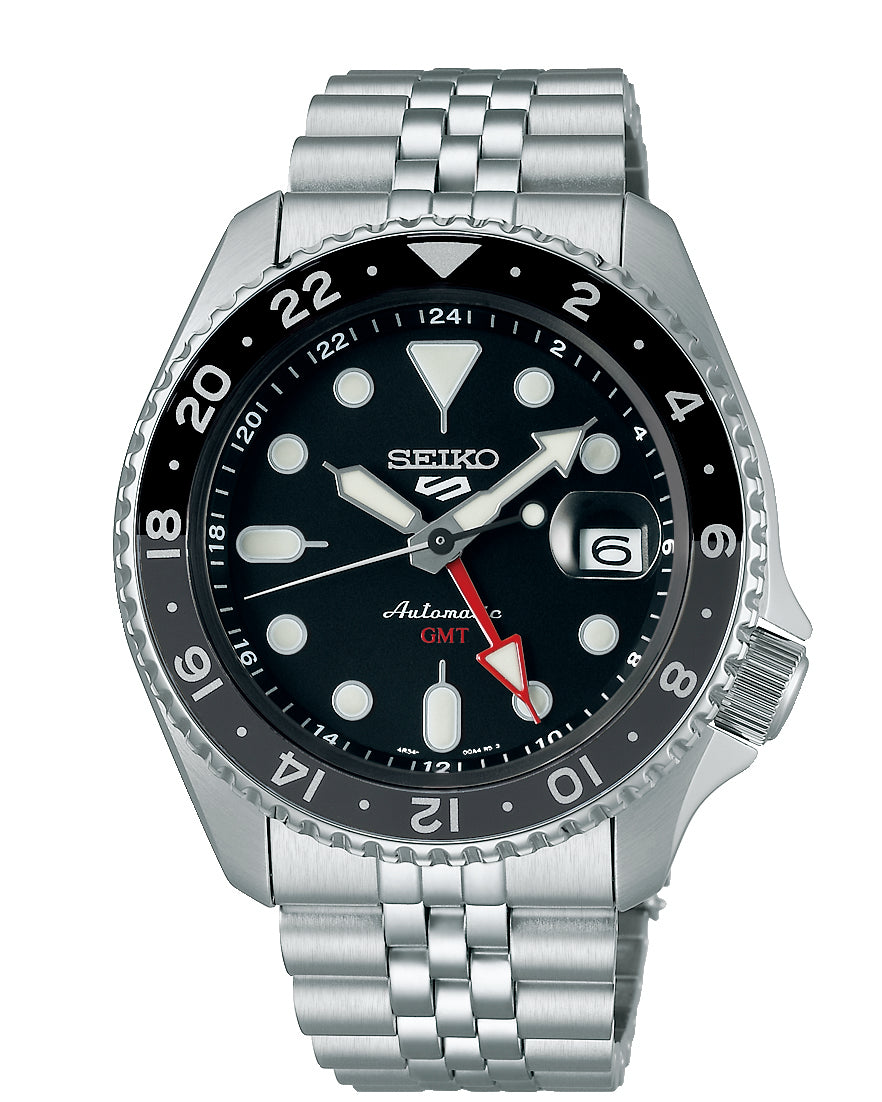 Seiko GMT Black and Silver Men's Watch SSK001K Watches Seiko 