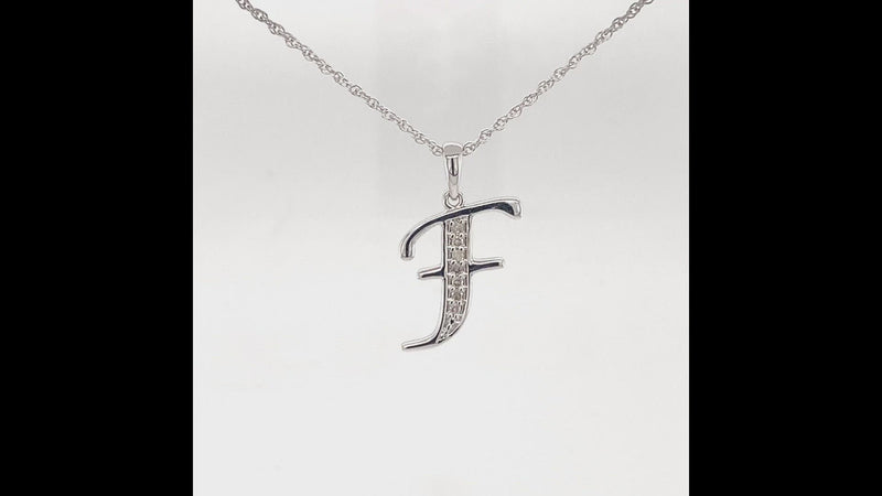 Diamond Initial Necklace in Sterling Silver