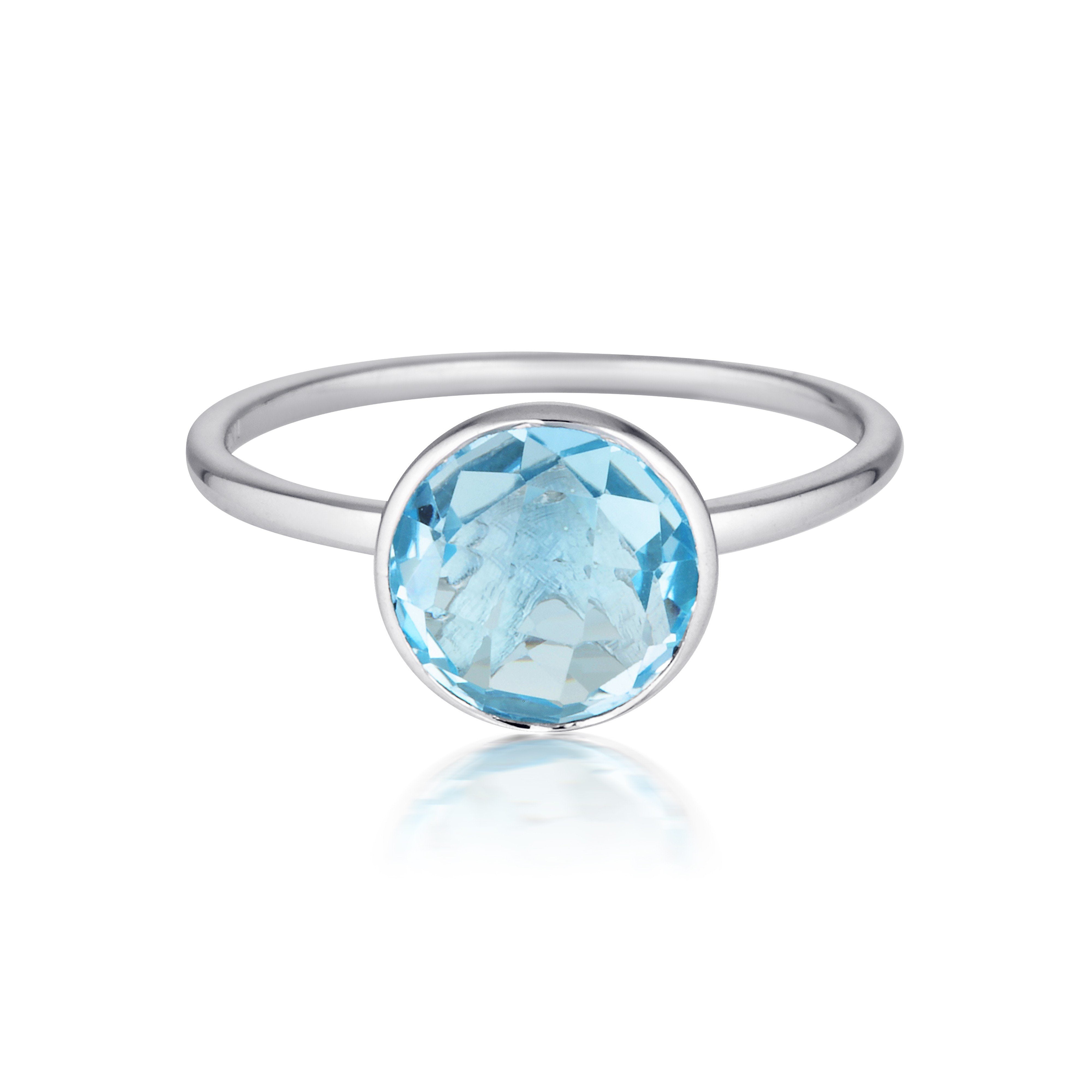 Sterling Silver ring offers with blue Topaz