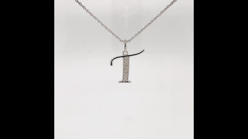 Diamond Initial Necklace in Sterling Silver