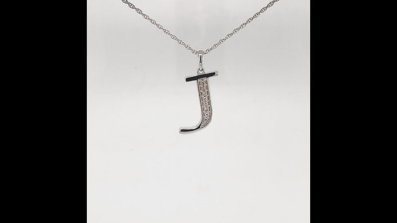 Diamond Initial Necklace in Sterling Silver