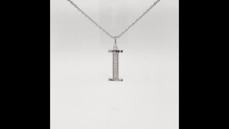 Diamond Initial Necklace in Sterling Silver