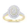 Double Halo Halo Ring with 0.15ct of Diamonds in 9ct Yellow Gold Rings Bevilles 