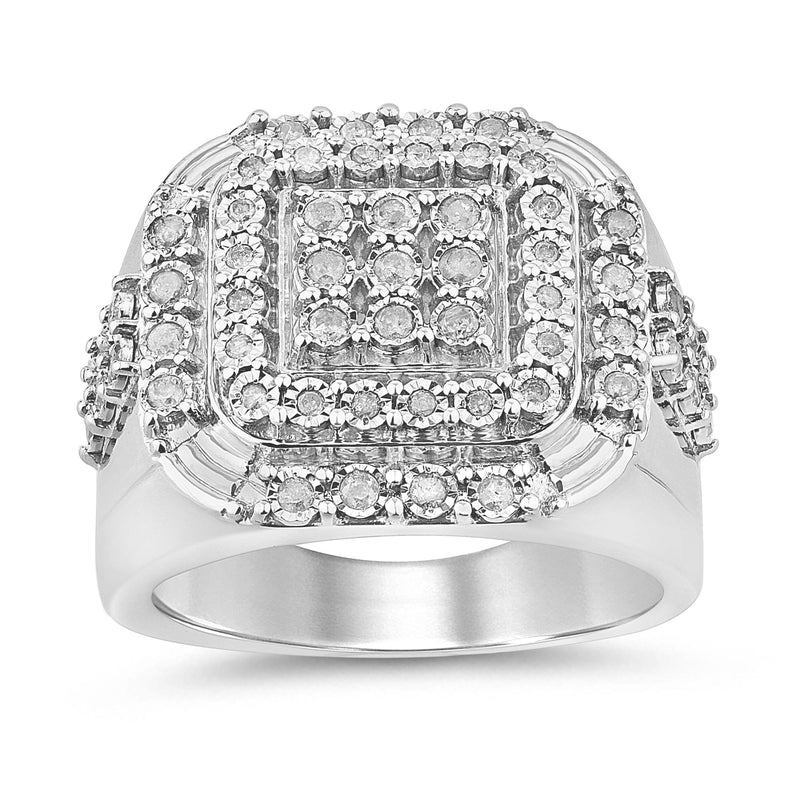 Stanton Made for Men Double Halo Square Ring with 3/4ct of Diamonds in ...