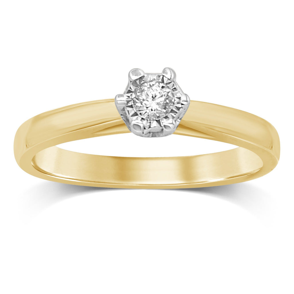 Brilliant Illusion Solitaire Miracle Ring with 0.10ct Diamonds in 9ct ...