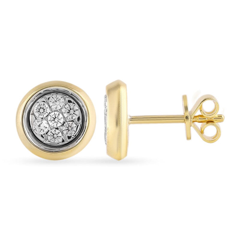 Bezel Set Stud Earrings with 0.10ct of Diamonds in 9ct Yellow Gold Earrings Bevilles 