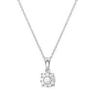 9ct White Gold 1/4ct Diamond Necklace Necklaces Bevilles 