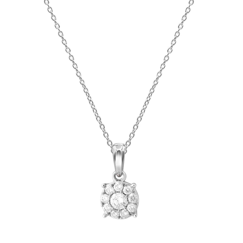 9ct White Gold 1/4ct Diamond Necklace Necklaces Bevilles 