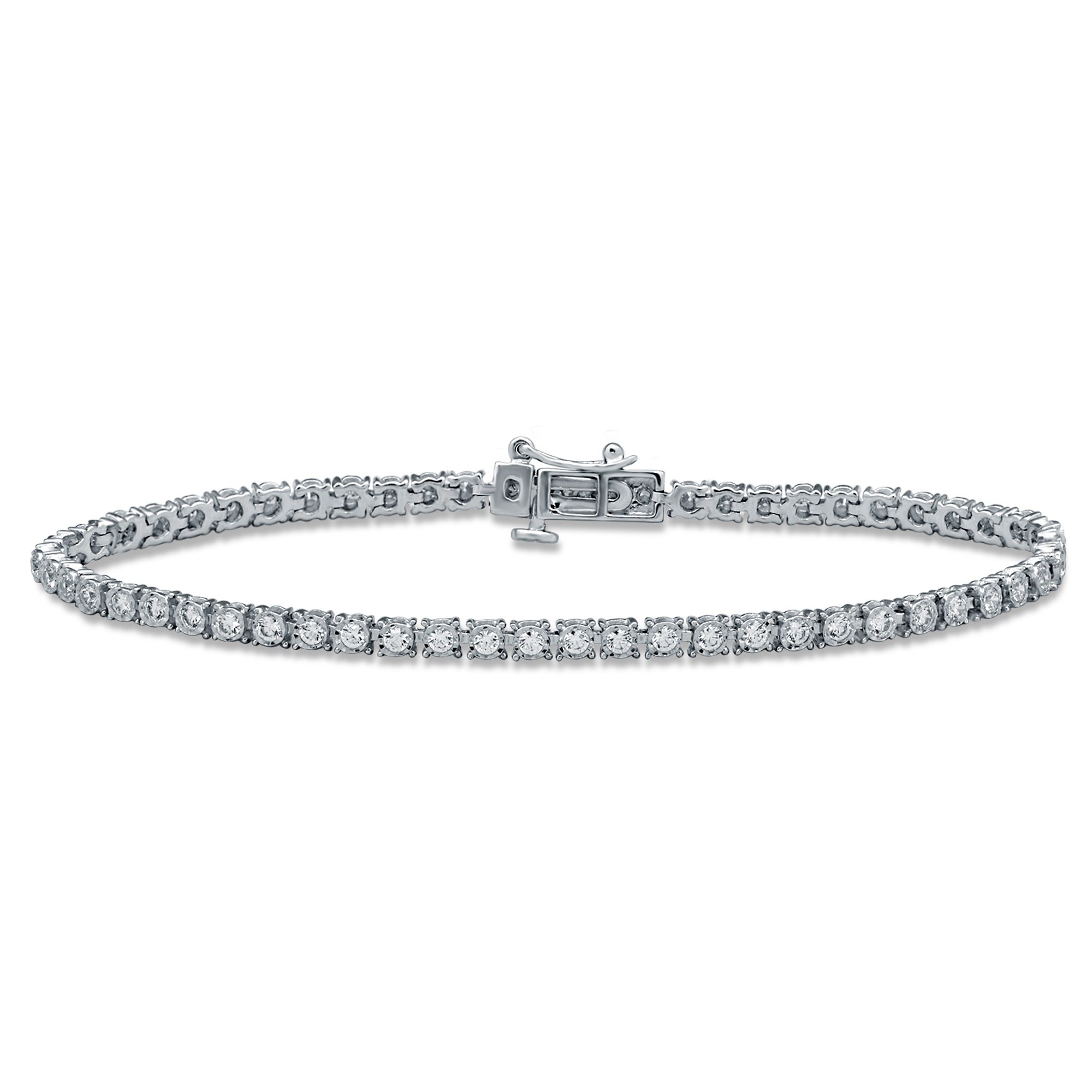 Tennis Bracelet with 1.25ct of Diamonds in 9ct White Gold – Bevilles ...