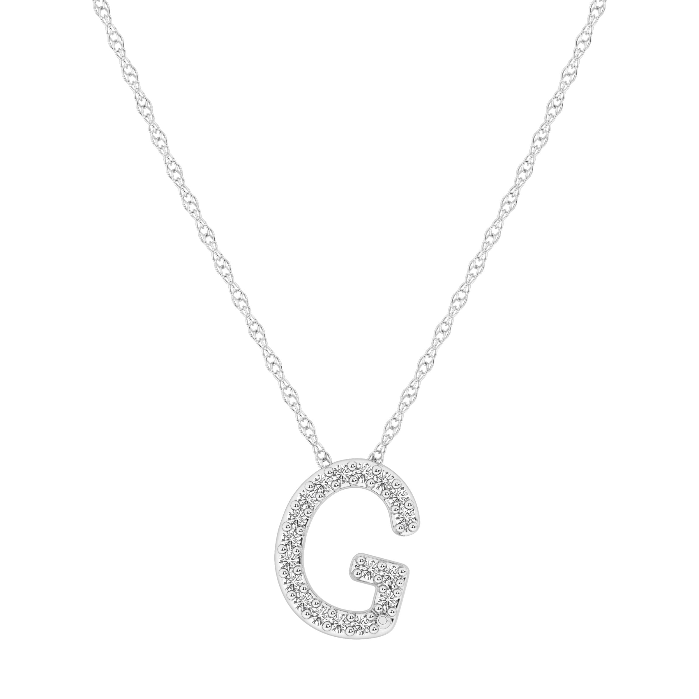 Diamond Initial Slider Necklace in Sterling Silver Necklaces Bevilles G 