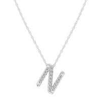 Diamond Initial Slider Necklace in Sterling Silver Necklaces Bevilles N 