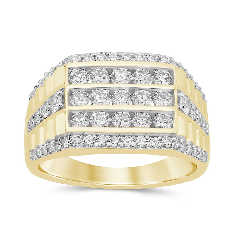 Meera Men's Brilliant Ring with 1.75ct of Laboratory Grown Diamonds in 9ct Yellow Gold Rings Bevilles 