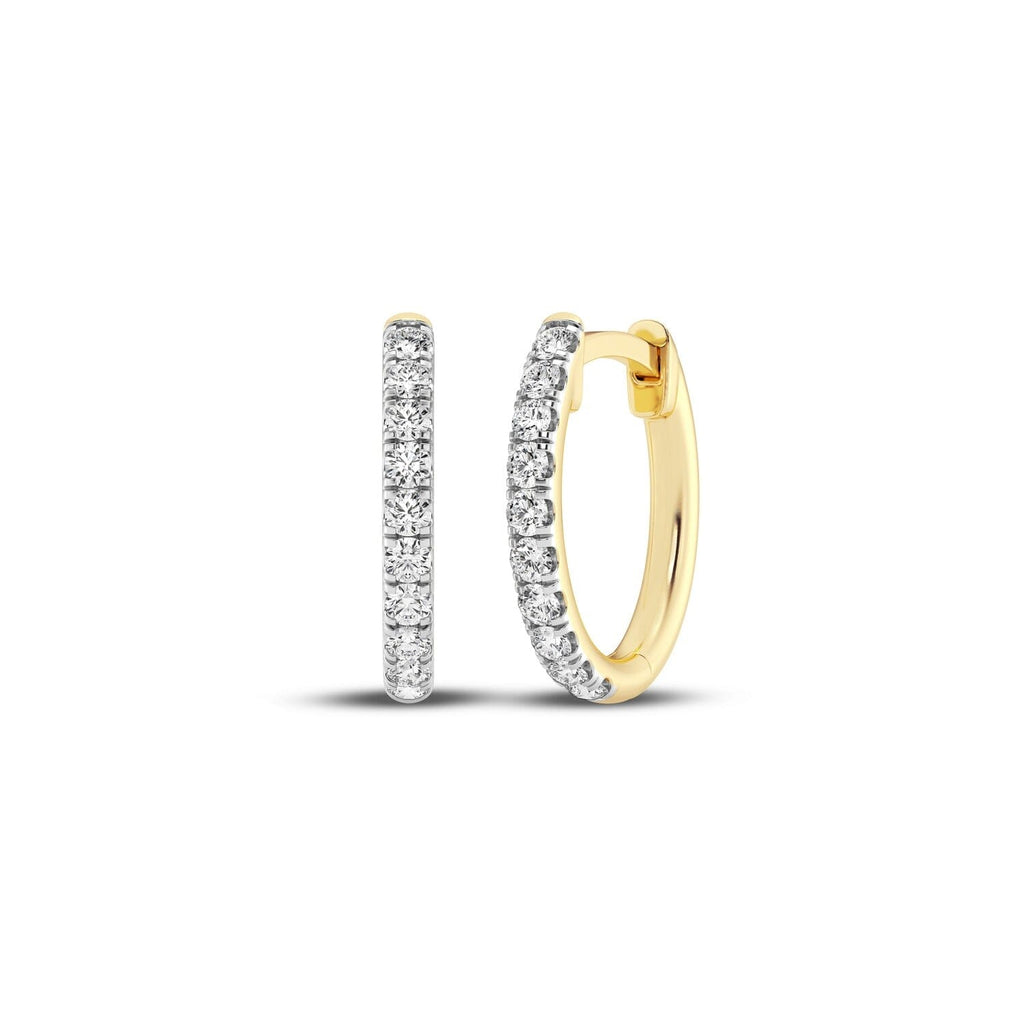 Meera 1/5ct Laboratory Grown Solitaire Diamond Hoop Earrings in 9ct Ye ...