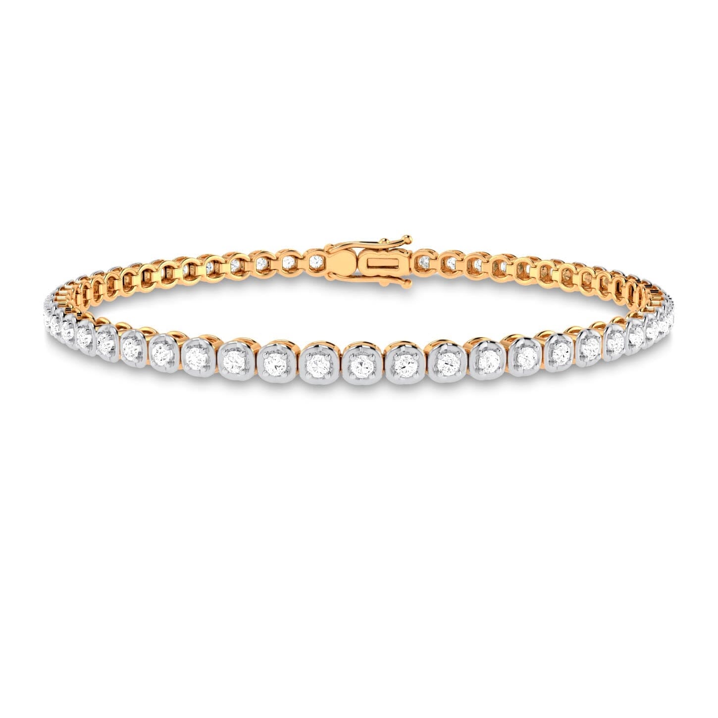 Meera Bezel Set Bracelet with 1.50ct of Laboratory Grown Diamonds in 9ct Yellow Gold Bracelets Bevilles 