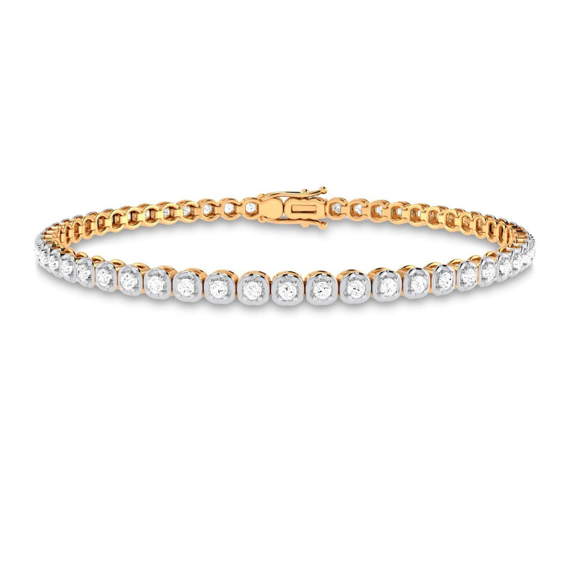 Meera Bezel Set Bracelet with 1.50ct of Laboratory Grown Diamonds in 9ct Yellow Gold Bracelets Bevilles 