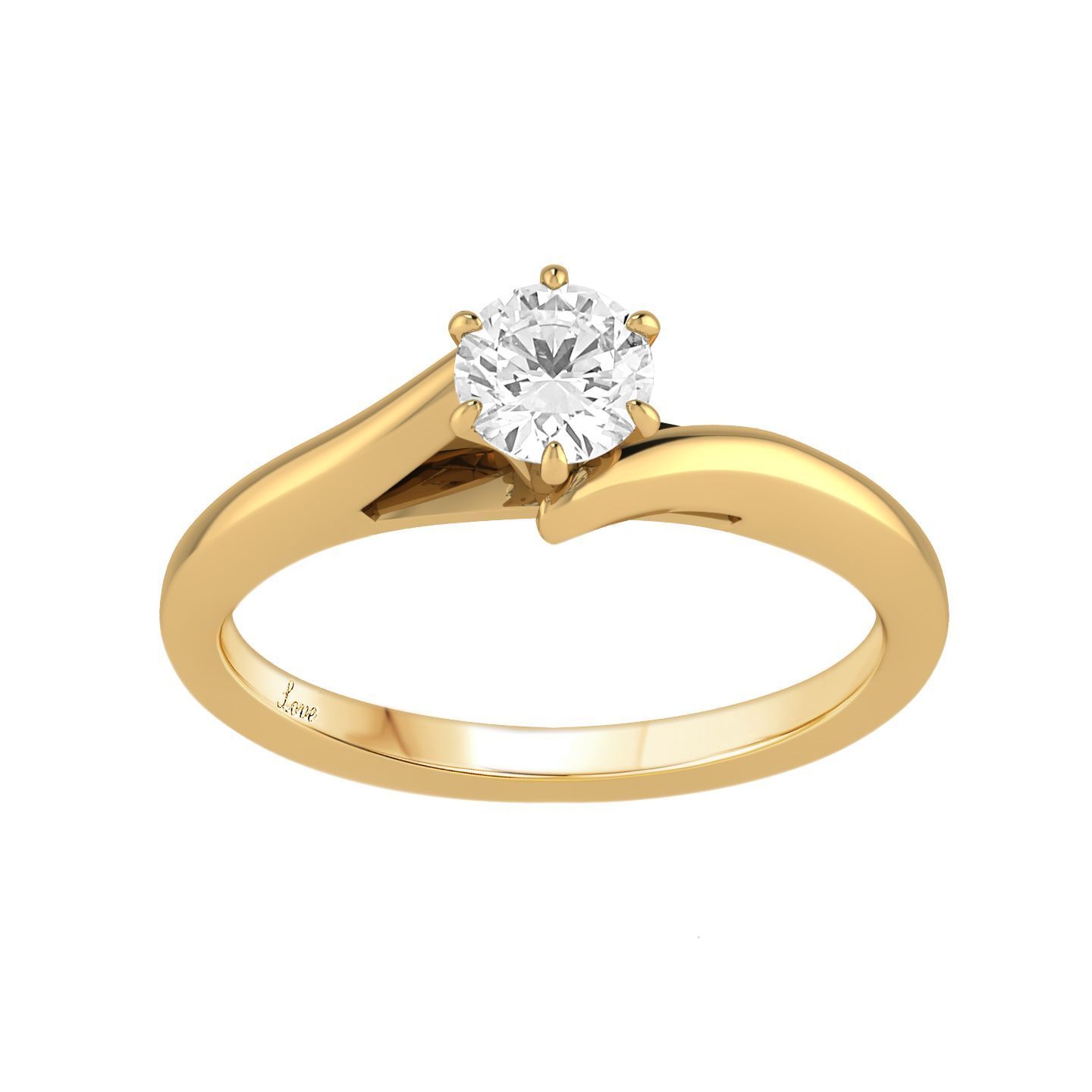 Facets of Love Solitaire Ring with 1/2ct Diamond in 18ct Yellow Gold Rings Bevilles 