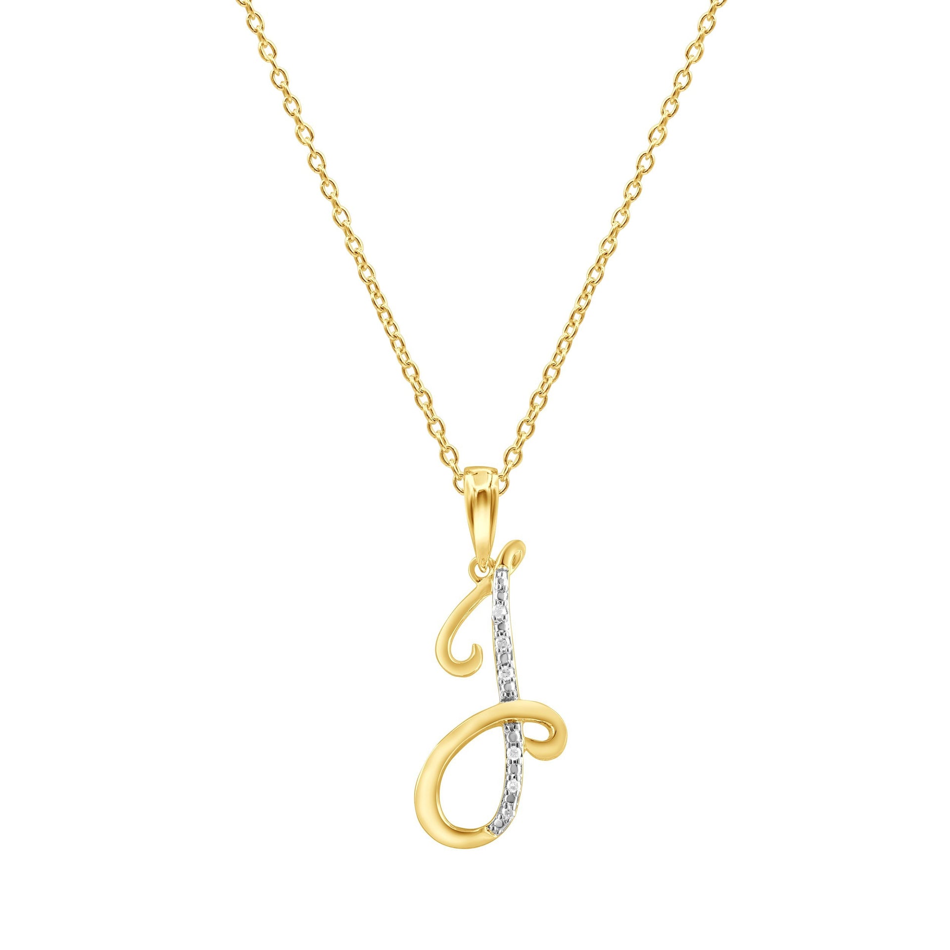 Diamond Initial Pendants in 9ct Yellow Gold – Bevilles Jewellers