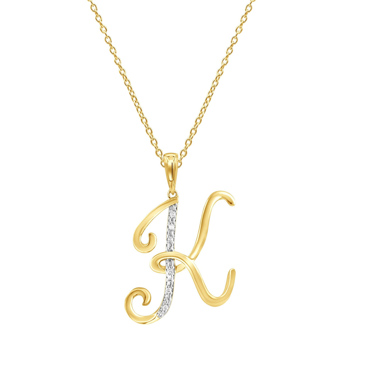 Diamond Initial Pendants in 9ct Yellow Gold – Bevilles Jewellers