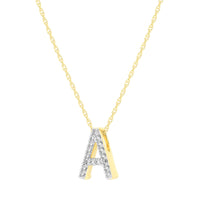 Diamond Initial Slider Necklace in 9ct Yellow Gold Necklaces Bevilles 