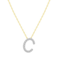 Diamond Initial Slider Necklace in 9ct Yellow Gold Necklaces Bevilles 