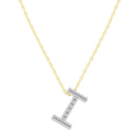 Diamond Initial Slider Necklace in 9ct Yellow Gold Necklaces Bevilles 