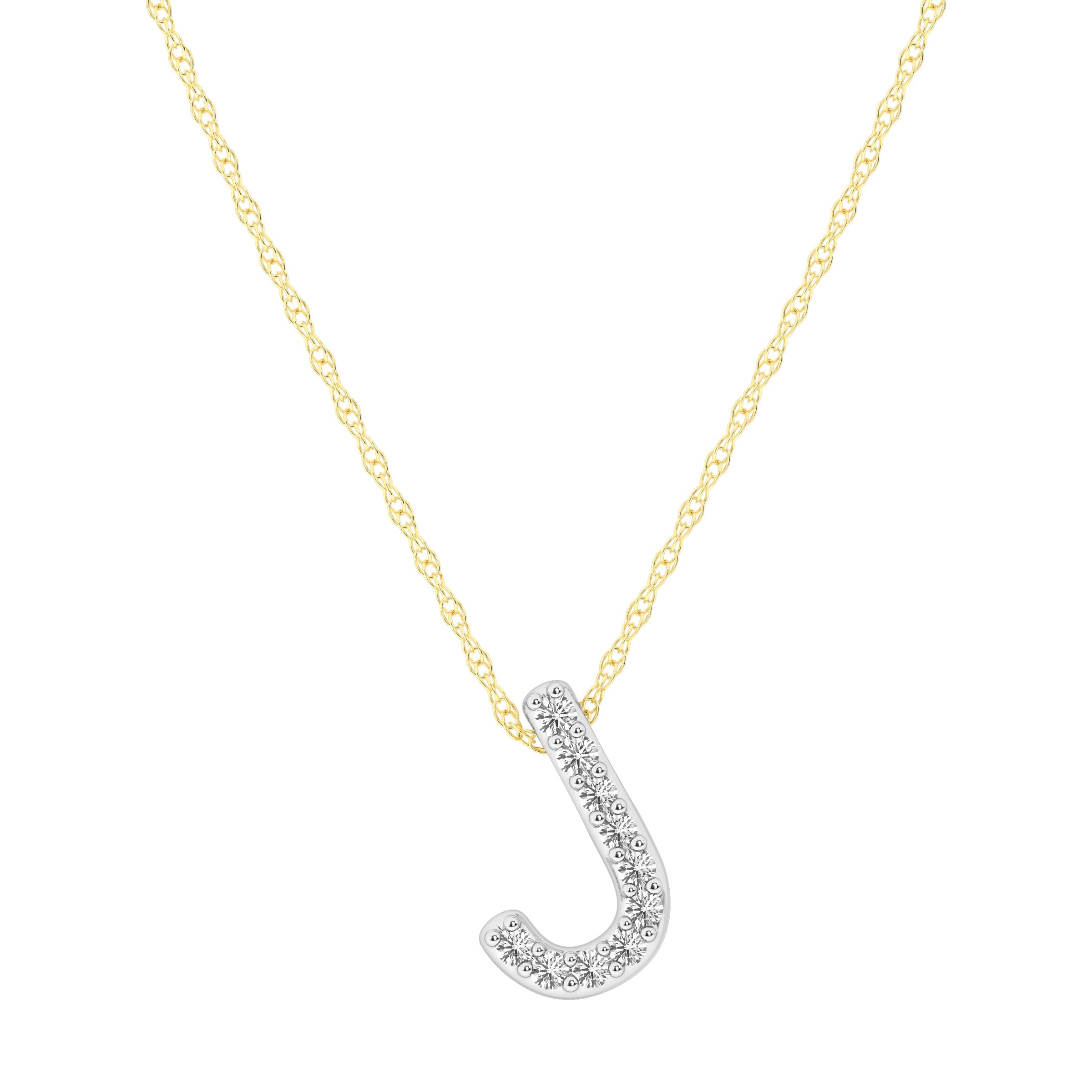 Diamond Initial Slider Necklace in 9ct Yellow Gold Necklaces Bevilles 