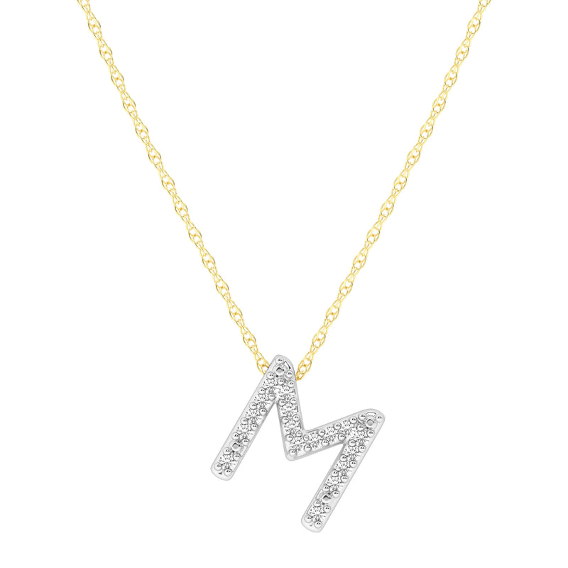 Diamond Initial Slider Necklace in 9ct Yellow Gold Necklaces Bevilles 