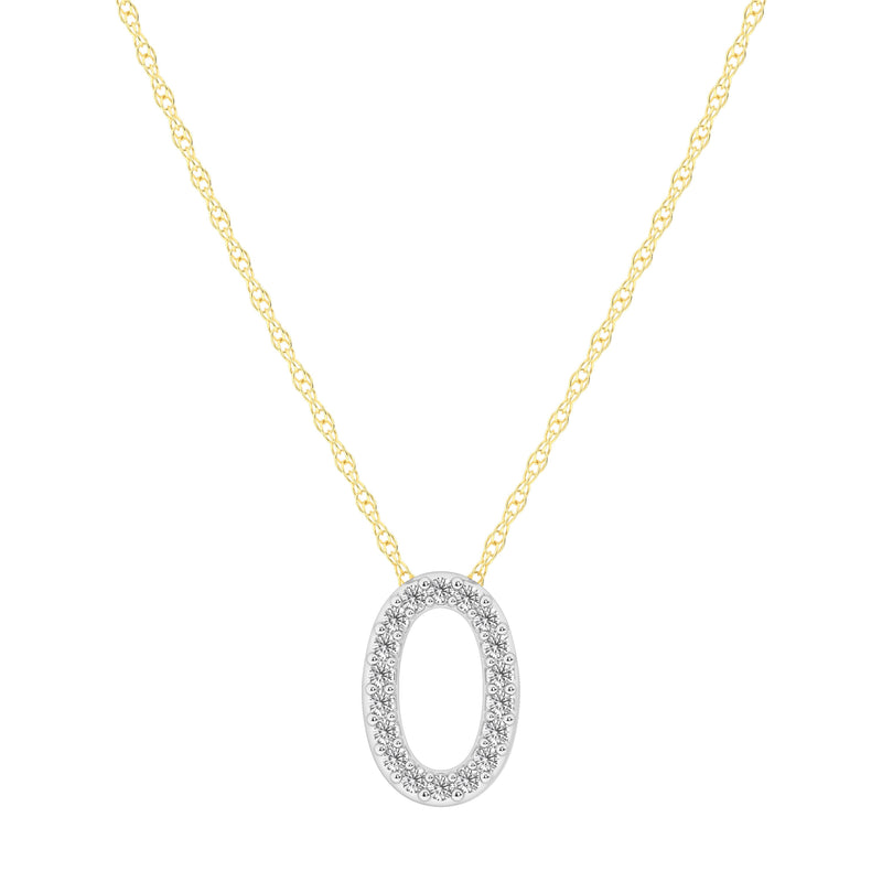 Diamond Initial Slider Necklace in 9ct Yellow Gold Necklaces Bevilles 