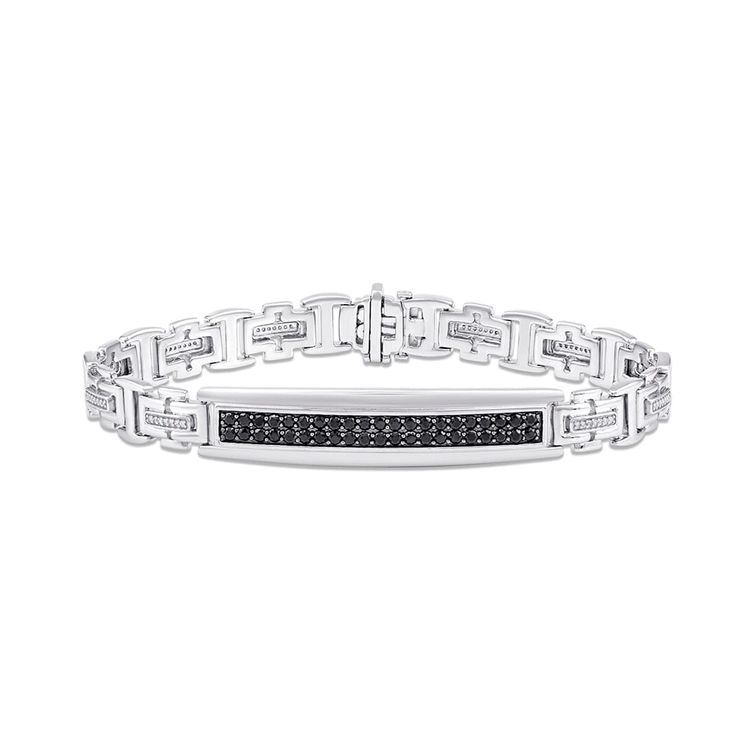 Stanton Made For Men ID Bracelet with 1/5ct of Black Diamonds in Sterling Silver Bracelets Bevilles 