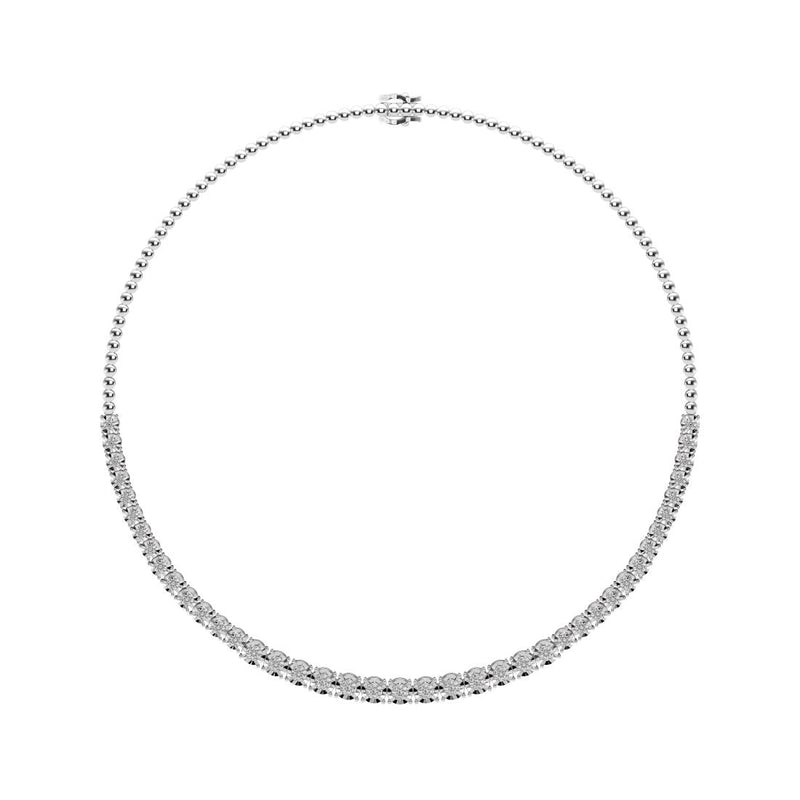 Mirage Tennis Necklace with 1.00ct of Laboratory Grown Diamonds in Sterling Silver and Platinum Necklaces Bevilles 