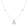 Brilliant Claw Initial A Slider Necklace with 0.40ct of Laboratory Grown Diamonds in Mirage Sterling Silver and Platinum Necklaces Bevilles 