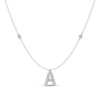 Brilliant Claw Initial A Slider Necklace with 0.40ct of Laboratory Grown Diamonds in Mirage Sterling Silver and Platinum Necklaces Bevilles 