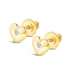 Children's Diamond Heart Earrings in 9ct Yellow Gold Earrings Bevilles 