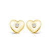 Children's Diamond Heart Earrings in 9ct Yellow Gold Earrings Bevilles 