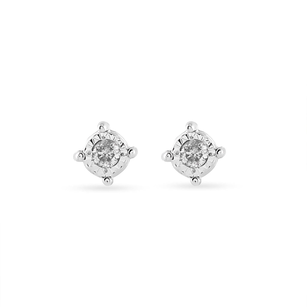 Children's Miracle Solitaire Stud Earrings with 0.03ct of Diamonds in ...