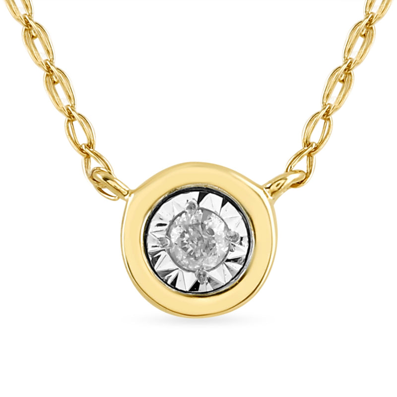 Diamond Set Miracle Surround Slider Necklace in 9ct Yellow Gold Necklaces Bevilles 