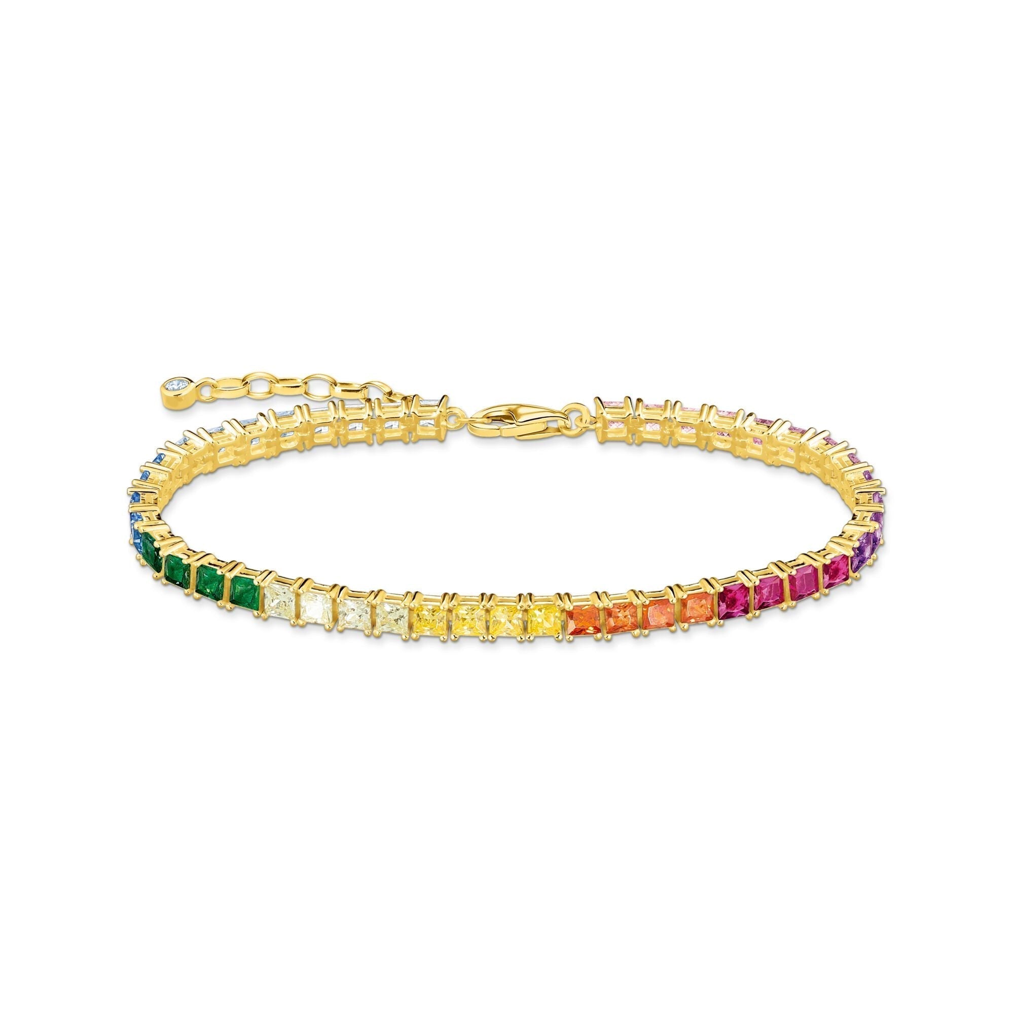 THOMAS SABO Tennis bracelet colourful stones gold Bracelet Thomas Sabo 16-19 cm 