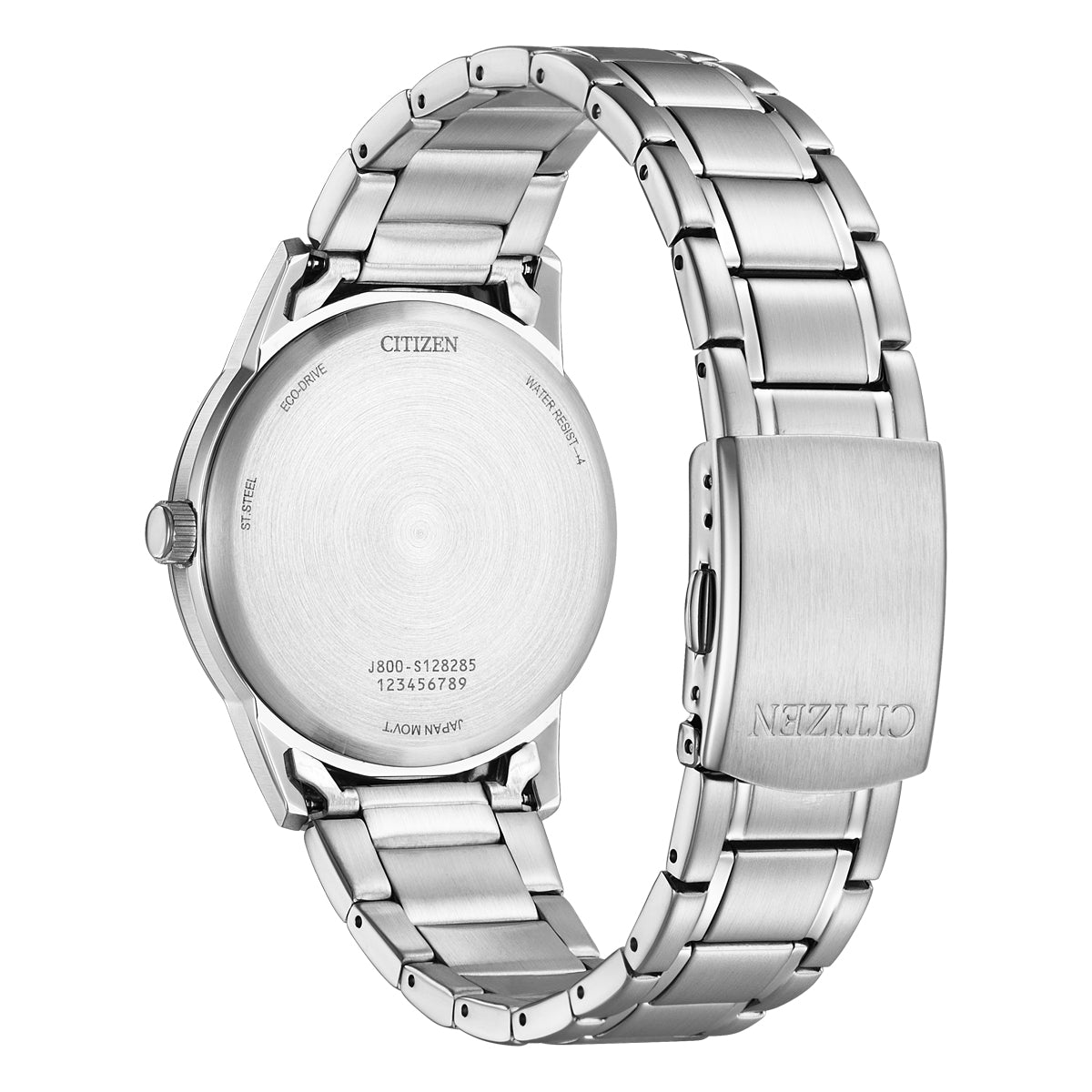 CITIZEN ECO DRIVE WHITE FACE SILVER CASE BAND