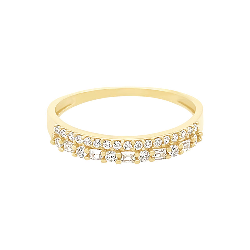 9ct Yellow Gold Ring with Cubic Zirconia – Bevilles Jewellers