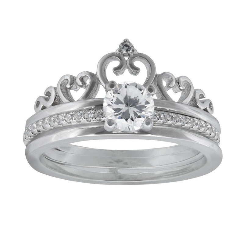 Three Ring Crown Set in Sterling Silver Rings Bevilles 