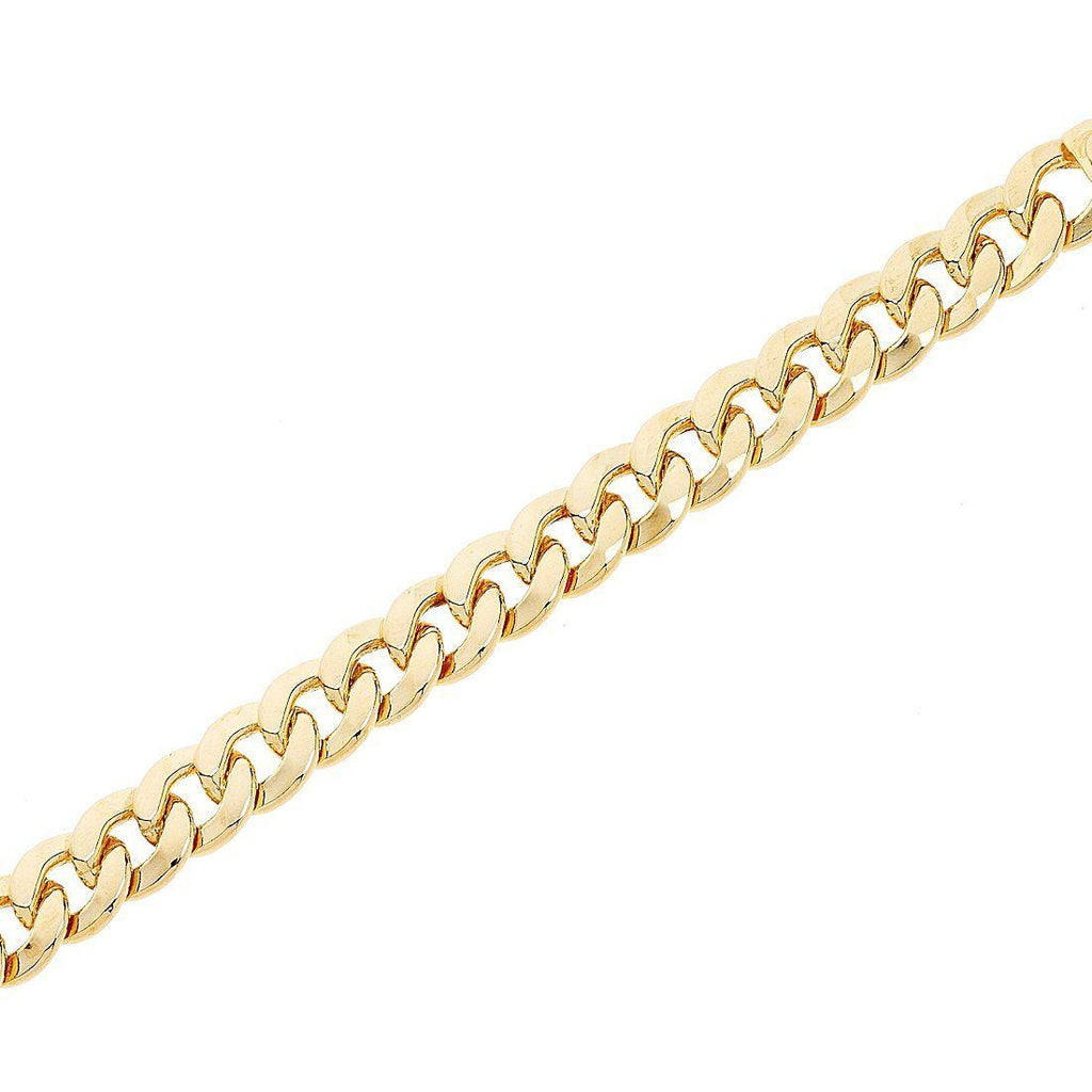9ct Yellow Gold Silver Infused Flat Curb Bracelet 19.5cm – Bevilles ...