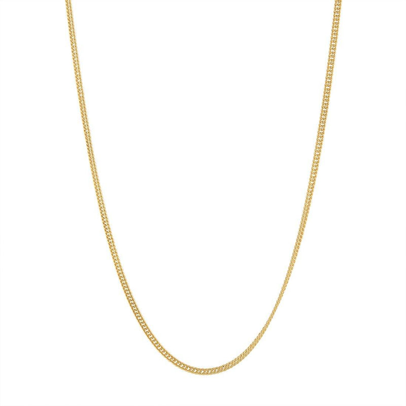 9ct Yellow Gold Silver Infused Round Curb Chain Necklace 50cm ...