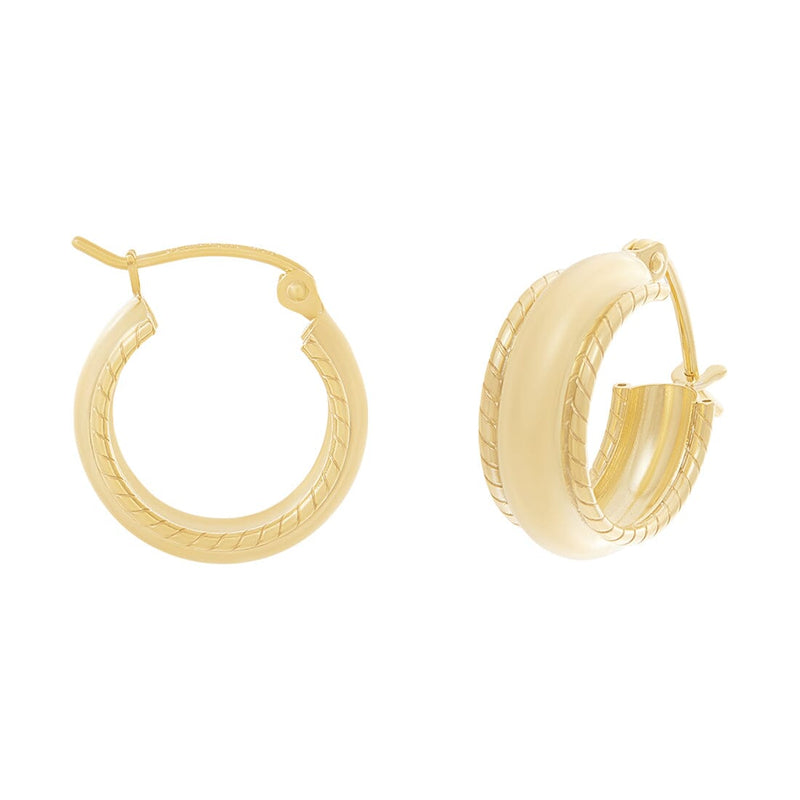 9ct Yellow Gold Silver Infused Chunky Hoops-5mm x 1cm – Bevilles Jewellers