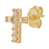 9ct Yellow Gold Silver Infused Cross Stud Earrings Earrings Bevilles 